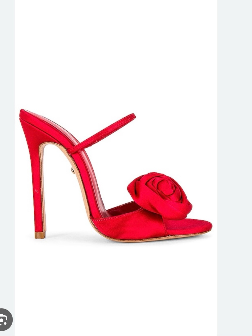 Raye Red Satin Rose High Heel Sandals - Women